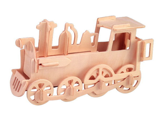 Lokomotywa składanka drewniana puzzle 3D